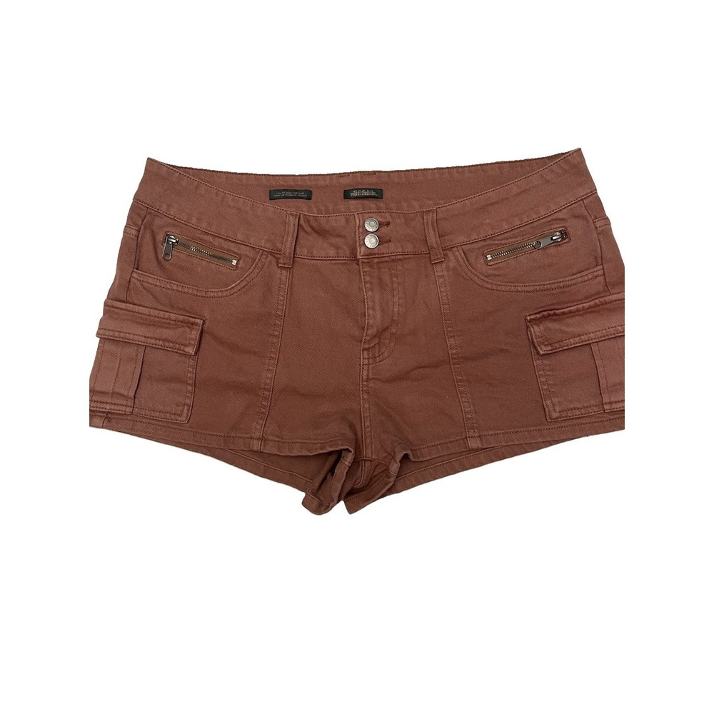 Wild Fable Mid Rise Utility Cargo Shorts Brown Low Stretch Women's L